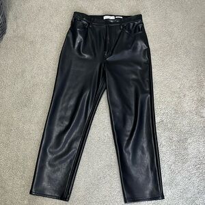 Abercrombie & Fitch Vegan Leather Ankle Straight Ultra High Rise